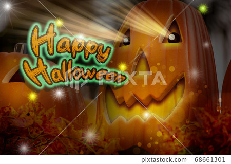 萬聖節，南瓜飾品，ハロウィーン、カボチャの装飾品、Halloween, greeting card, 68661301