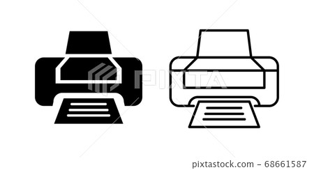 Printer black and white icon print print vector illustration material abstract 68661587