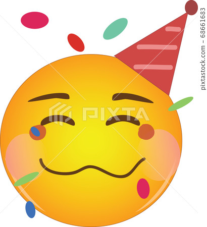 Happy drunk emoji at party. Partying yellow drunk 68661683