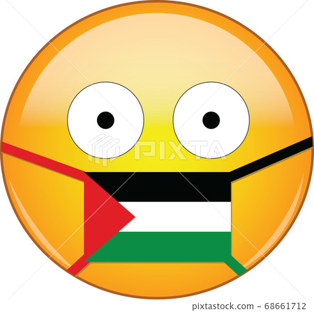 Yellow scared emoji in Palestinian medical mask 68661712