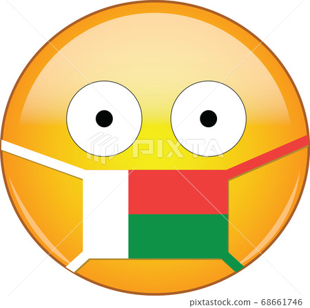 Yellow scared emoji in Malagasy medical mask 68661746