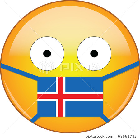 Yellow scared emoji in Icelander medical mask Yellow scared emoji in Icelander medical mask 68661782