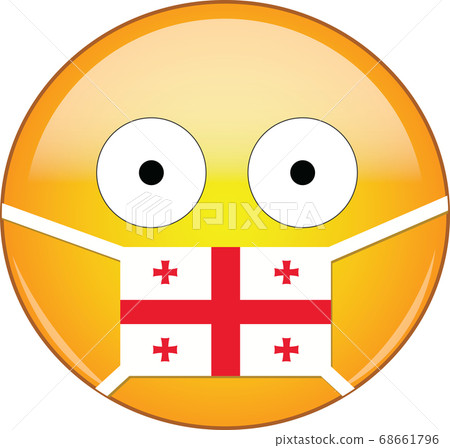 Yellow scared emoji in Georgian medical mask Yellow scared emoji in Georgian medical mask 68661796