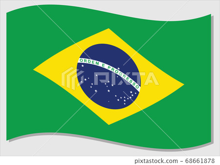 Waving flag of Brazil vector graphic. Waving 68661878