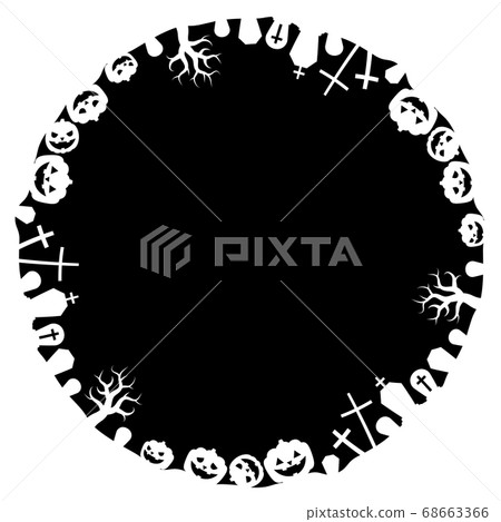 萬聖節剪影圓框 68663366