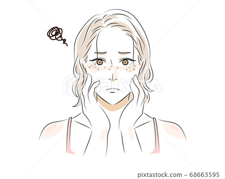 Beauty woman illustration freckles Beauty woman illustration freckles 68663595