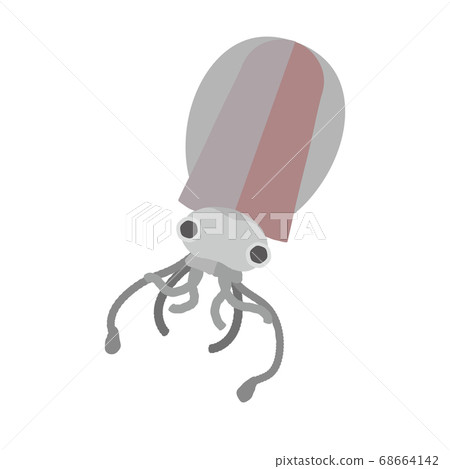 Illustration material of simple Aori squid 68664142