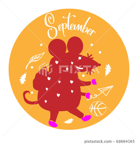2020 calendar. Dedicated to the year of the mouse. Funny mice in different situations. For design and cards. 68664165