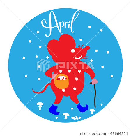 2020 calendar. Dedicated to the year of the mouse. Funny mice in different situations. For design and cards. 2020 calendar. Dedicated to the year of the mouse. Funny mice in different situations. For design and cards. 68664204