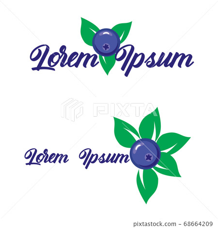 Cartoon of Blueberry Fruit logo designs vector, Illustration of Blueberry template 68664209
