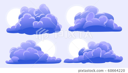 Set of cartoon clouds Set of cartoon clouds 68664220