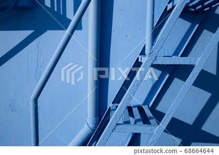 Blue wall and stairs at Huinnyeoul Culture Village in Busan, Korea Blue wall and stairs at Huinnyeoul Culture Village in Busan, Korea 68664644