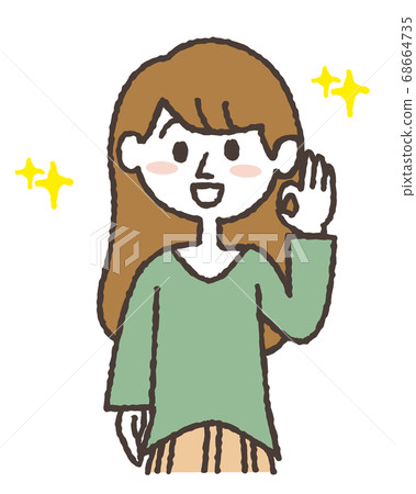 給一個好的標記一個年輕女子的插圖 給一個好的標記一個年輕女子的插圖 68664735