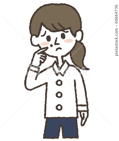 一個年輕的女人，喜歡痣的插圖 68664736