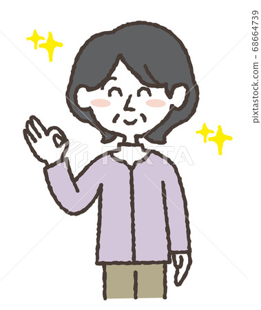 給一個好的標記一個老女人的插圖 給一個好的標記一個老女人的插圖 68664739