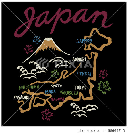 須賀江風格的日本地圖 須賀江風格的日本地圖 68664743