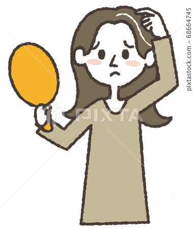 關心白髮的年輕女子的插圖 關心白髮的年輕女子的插圖 68664745