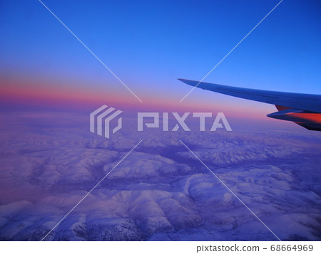 Siberian sunrise seen from the sky Siberian sunrise seen from the sky 68664969