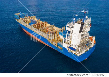 Large Container ship at Sea, Aerial image. Large Container ship at Sea, Aerial image. 68664970
