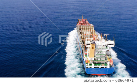 Large Container ship at Sea, Aerial image. 68664971