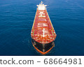 Large general cargo ship, Top down aerial. 68664981