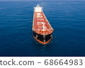 Large general cargo ship, Top down aerial. 68664983