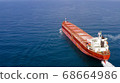 Large general cargo ship, Top down aerial. 68664986
