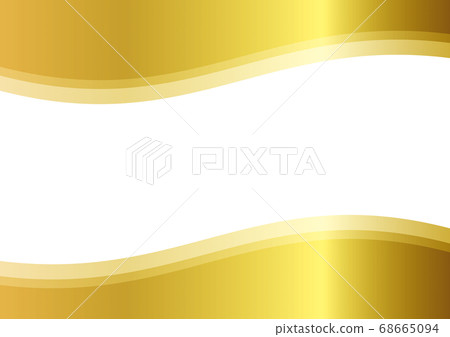Golden wave abstract frame - Stock Illustration [68665094] - PIXTA