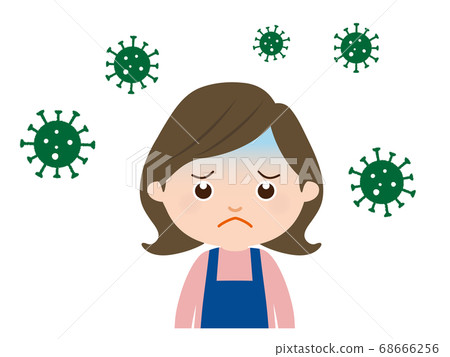 Virus ill young woman 68666256