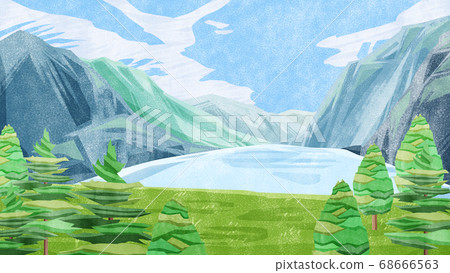 俯瞰湖泊的山景 68666563