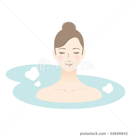 Illustration of a woman bathing Illustration of a woman bathing 68666642