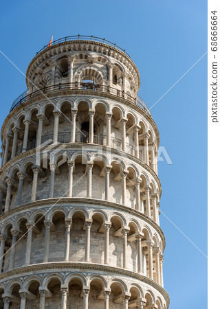 Closeup of Leaning Tower of Pisa in Tuscany Italy 68666664