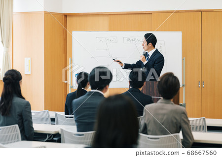 培訓中的男教練教學 培訓中的男教練教學 68667560