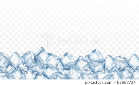 Banner template with clear blue ice cubes realistic vector illustration isolated. Banner template with clear blue ice cubes realistic vector illustration isolated. 68667724
