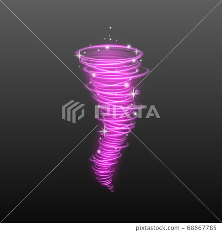 Neon pink tornado abstract or swirl light hurricane vector illustration isolated. Neon pink tornado abstract or swirl light hurricane vector illustration isolated. 68667785