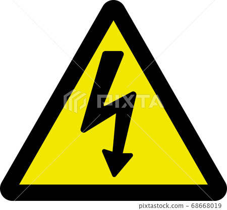 Electric shock caution pictogram 68668019