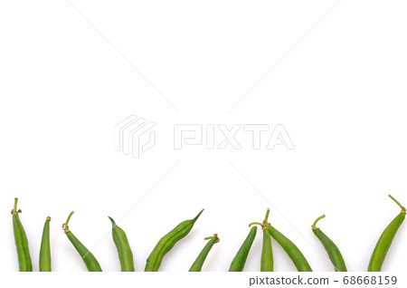 String beans on a white background.Green String beans on a white background.Green 68668159
