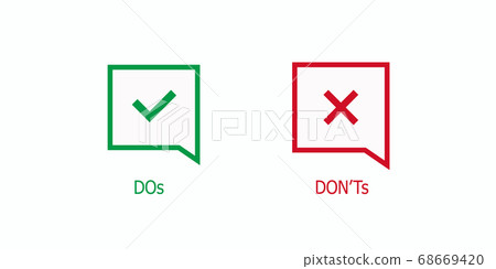 Red and green check marks like dos and donts 68669420