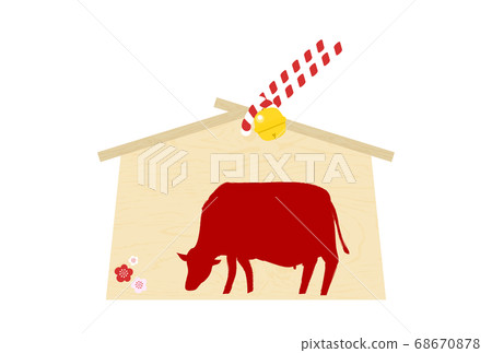 2021 New Year's card illustration of votive tablet 2021 New Year's card illustration of votive tablet 68670878