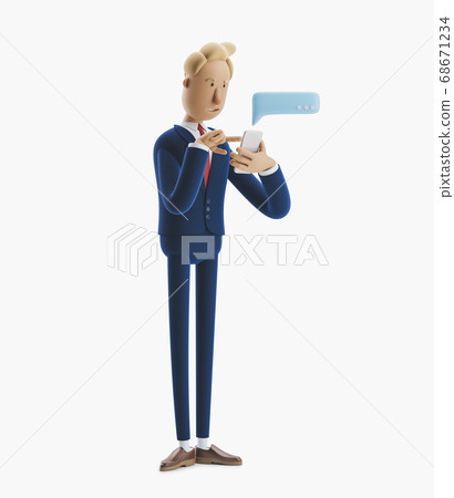 Businessman send message from phone Businessman send message from phone 68671234