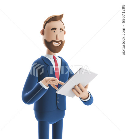 3d illustration. Cartoon Businessman. 68671299