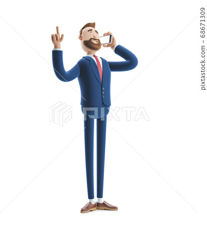 3d illustration. Cartoon Businessman. 3d illustration. Cartoon Businessman. 68671309