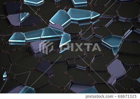 broken glass with sharp pieces over black background 68671325