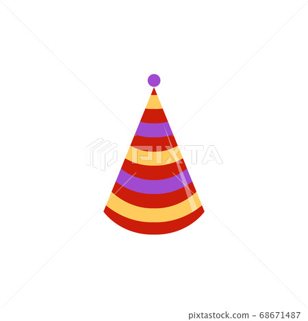 Colorful icon or sign of holiday cap flat cartoon vector illustration isolated. Colorful icon or sign of holiday cap flat cartoon vector illustration isolated. 68671487