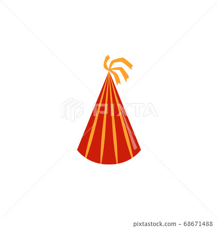 Birthday party red hat icon or symbol flat vector illustration isolated on white. Birthday party red hat icon or symbol flat vector illustration isolated on white. 68671488