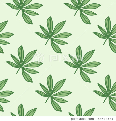 Simple cannabis silhouetes seamless pattern. 68672374