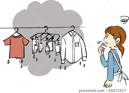 Illustration of laundry that will not be cloudy or dry Illustration of laundry that will not be cloudy or dry 68672917