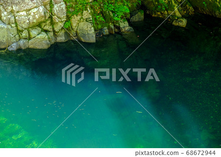 Clear river and fish in Tenkawa Village (Tenkawa Village, Yoshino District, Nara Prefecture) 68672944