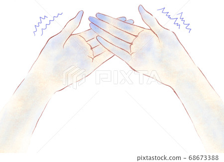 Cold palms and fingertips, trembling end coldness 68673388