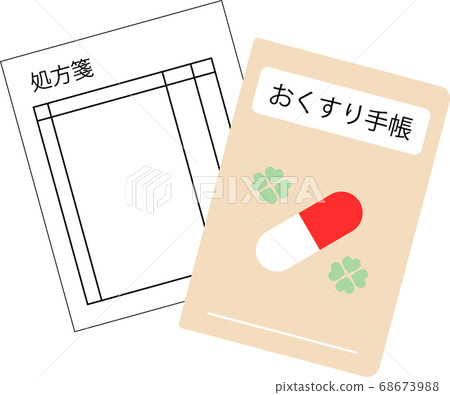 Medication notebook and prescription 68673988